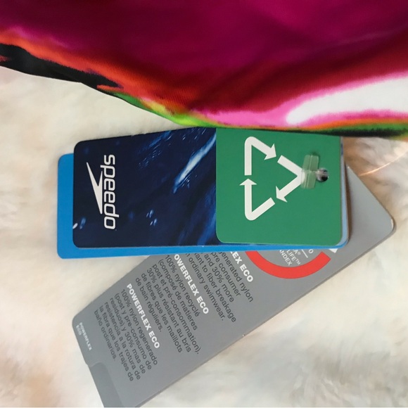 NWT Speedo Swimsuit PowerFLEX Eco Competitive Bright Print Womens 8 / 34 - Picture 7 of 7